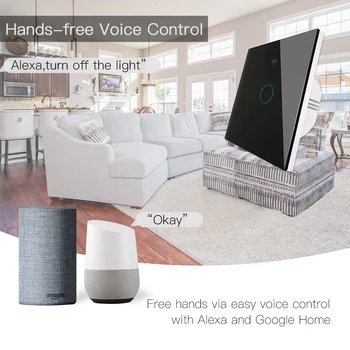 RF 433Mhz WiFi Smart Gaismas Slēdzi Smart Dzīves Tuya Bezvadu Tālvadības pults Strādā Ar Alexa Echo Google Home Black 1/2/3 Banda