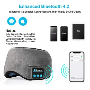 HobbyLane Stereo Bluetooth Austiņas Miega Maska 4.2 Bluetooth Miega Mīkstas Austiņas Atbalsta Brīvroku Miega Acu Maska d20