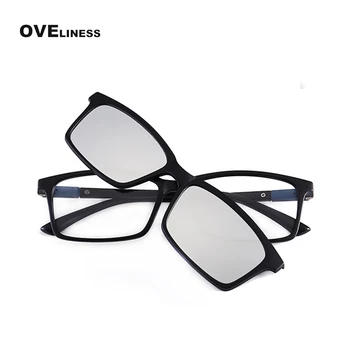 TR90 Brilles Rāmis Vīriešu Magnēts polarizētās Saulesbrilles Klipu par Tuvredzību Acu Stikla Recepšu Brilles Rāmis korejas Optisko Briļļu