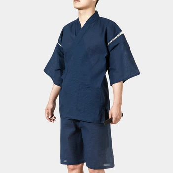Vasaras Tradicionālo Japāņu Kimono Vīriešu Kokvilnas Seersuckers Yukata Vīriešu Pirts Drēbes, Uzstādīt Kimono Skatuves Sniegumu Samurai Apģērbi