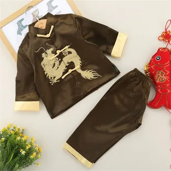 Zēns Meitene Ķīniešu Stils Pūķis Tang Uzvalks Dzimšanas Dienu, Bērniem Jaunajā Gadā Grupa Festivāls Tērpiem Kung Fu Tai Chi Vienotu Bērnu Kostīms