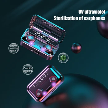 F9-3 TWS Earbuds Ūdensizturīgs Austiņas Ar Mikrofonu Austiņas Touch Kontroli 5.1 Bluetooth Austiņas UV Sterilizācija Austiņas