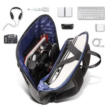 BOPAI Vīriešiem Mugursoma Plānas Atpakaļ Pack Slim Laptop Backpack Vīriešiem Biroja Darbu, Biznesa Soma Unisex Melns