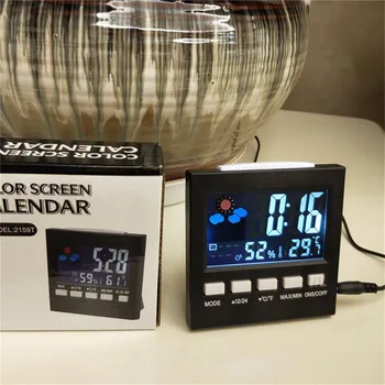 Elektronisko Digitālo Modinātājs Ciparu Pulkstenis Kalendārs Balss Vadība LCD Ekrāns ar Displeja Apgaismojums, lai Mājās Guļamistabā vai kabinetā