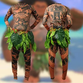 Pieaugušajiem Un Bērna Cosplay Kostīmi Moana Maui Tetovējums T Krekls, Bikses Halloween Puse Pieaugušo Vīriešu Bērniem Cosplay Kostīms