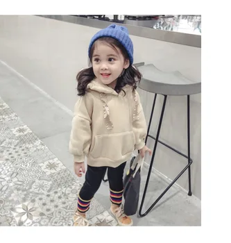 2019 ziemas Meitenēm valkāt ziedu kapuces flīsu polsterēts mētelis jaunas ārējā tirdzniecība bērnu apģērbs, apģērbu lieliem bērniem
