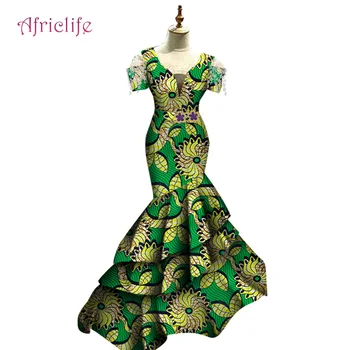 Vakara Puse Lady Kleitas Plus Lieluma Custom Vienu Gab. Kroku Kāzu tērpu Āfrikas Vasks, Kokvilnas Sieviešu Apģērbu Ankara WY5919