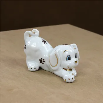 Porcelāna Kucēnu Suņu Miniatūra Keramikas Sunītis Statuetes Amatniecības Klāt Rotājumu Piederumi Biroja Galda un Guļamistaba Dekorēšana