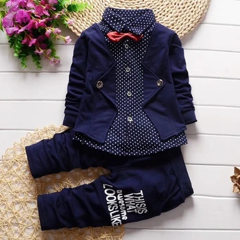 Pavasara Rudens Bērnu Apģērbu Uzstādīt Jaunu Modes Baby Zēnu Krekls+bikses 2gab Drēbes Bērniem Zēnu Apģērbs, Tērps