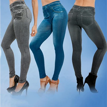 Pavasara Rudens Modes Stulpiņi Jeans Denim Design Sieviešu Plus Lieluma Melna/pelēka/zila / Izdilis Zīmuli Bikses Vidū Gadījuma Gaismas