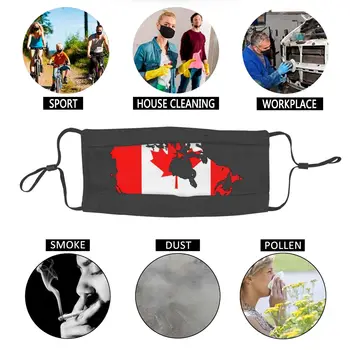 Karoga Kartes Kanāda Maska Unisex Nelikv Sejas Masku Pret Putekļiem Aizsardzība Respiratori Maskas