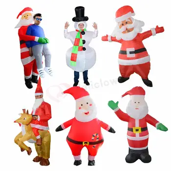 Ziemassvētku Piepūšamās Santa Claus Kostīmi Pieaugušajiem Bērniem Sniegavīrs Masku Halloween Karnevāls Cosplay Apģērbs Dzimšanas Dienas Svinības Uzvalks