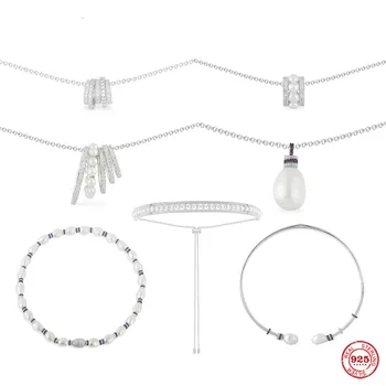 925 sudraba rotaslietas balts gredzenveida regulējams mākslīgo pērļu kaklarota iedomātā darbinieks pērle atvērt kaklarota Luksusa puse