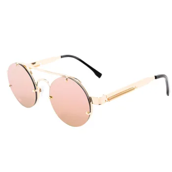Apaļā Steampunk Saulesbrilles Zīmola Dizaina Vīriešiem, Sievietēm, Metālu, Punk, Saules brilles Vintage Sunglass UV400 Toņos Briļļu Gafas de Sol