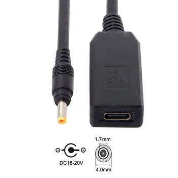 CY USB-C USB 3.1 Tips C līdz 20V DC 4.0 1.7 mm Kontaktdakša PD Emulatora Izraisīt Uzlādes Kabelis Klēpjdators