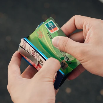 NewBring Kredītkartes Turētājs Metāla Ar RFID Pretbloķēšanas Seifs Integrācijas Dizaina Sieviešu Un Vīriešu Naudas Maku EDC