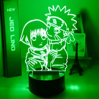 Meitenes Nakts Gaisma Uzumaki Naruto un Hinata Hyuga Krāsains Nightlight par Kopmītnes Pētījums Istabas Interjeru USB LED Nakts Lampa Manga Dāvanu
