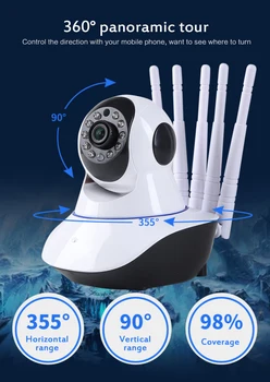 1080P 720P IP Kameras WIFI 5 Antenas Signāla Uzlabošanas Mājas Drošības Kameru Uzraudzības 2Way Audio CCTV Pet Kameru Baby Monitor
