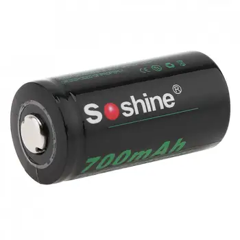 Soshine 4gab RCR 123 16340 700mAh Li-jonu Akumulators ar 2gab Akumulatoru Uzglabāšanas Kārba, Lukturi Lukturi