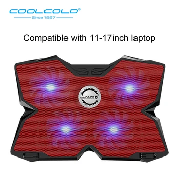 COOLCOLD lieljaudas Portatīvo datoru Dzesēšanas Spilventiņu Spēļu Notebook Cooler Stand Ar Četrām USB Powered Ventilators 11