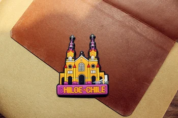 Chiloe, Čīles Tūrisma Ceļojumu Suvenīru 3D Gumijas Ledusskapja Magnētu visā Pasaulē, DĀVANU IDEJAS