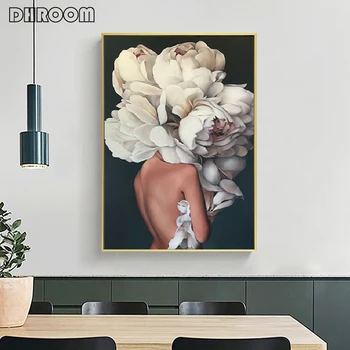 Mūsdienīga Sienas Māksla, Plakāti Ziedu Modes Sieviešu Kanvas Glezna uz dzīvojamo Istabu Skandināvu Apdares Bildes Mājas Dekoru