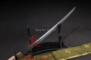 Kaujas gatavs 9260 atsperu tērauda asmens, Pilnībā tang jp katana zobens Shobu Zukuri asākām