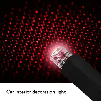 USB Mini LED Auto Jumta Zvaigžņu Nakts Gaismas Projektors Interjera Apkārtējā Galaxy Regulējams Lampu Vairāku gaismas Efektiem Apdare