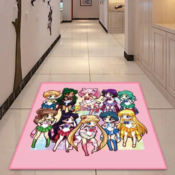 Princese Sailor Moon Luna Mars Mercury Durvju Paklājiņš Meitenes, Paklāja Grīdas Paklājs Paklāju Dzīves Gultas Vietas Neslīdoša Rozā Dāvanas