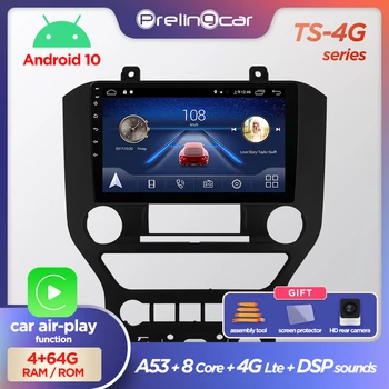 Prelingcar Android 10.0 NE DVD 2 Din Auto Radio Multimediju Video Atskaņotājs Navigācija GPS Ford Mustang Octa-Core 2.5 D DSP IPS