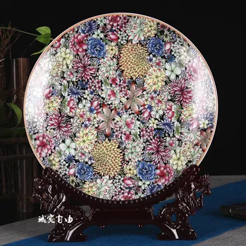 Jingdezhen Keramikas Augstas kvalitātes Porcelāna Karājas Plāksne un Desmit Tūkstoši Ziedu Putekšņu Apdare Iestatījumu Plate Mājas Apdare
