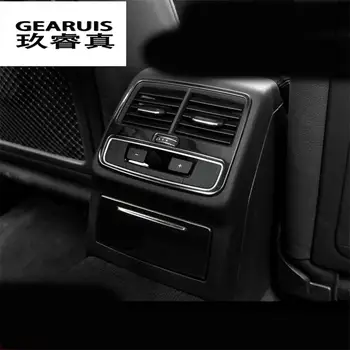 Auto-stils Aizmugurējā gaisa kondicionēšanas ventilācijas dekoratīvu rāmīti gaisa izvads apdares lentes uzlīmes Vāka nerūsējošā tērauda Audi A4 B9 2017