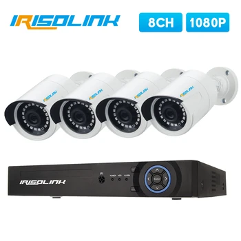 Irisolink 1080P Cctv Video Novērošanas Sistēmas 8CH H. 265 5in1 DVR 4gab Novērošanas Kameras Nightvision IP67Waterproof CCTV Komplekti