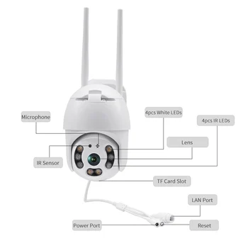 1080P WiFi Kameru Yoosee Ātrums Dome Ūdensizturīgs Āra Pan Tilt Tīklu CCTV Drošības Uzraudzības Camara
