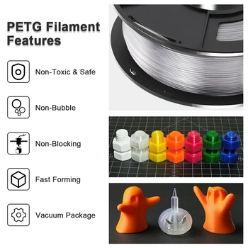 Enotepad PETG 3D Printeri Pavedienu nav burbulis 1,75 mm PETG dāvanu DIY drukāšana Ar Pielaidi +-0.02 MM, Spilgti