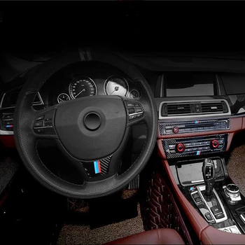 Piederumi BMW 5 7 Sērijas F01 F07 F10 F25 F26 Oglekļa Šķiedras Kontrolēt Pārnesumu Pārslēgšanas paneļa dekoratīvā sloksne vāciņš melns, Auto Uzlīmes