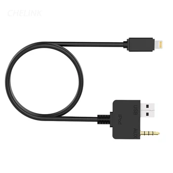 CHELINK AUX USB Kabelis 3,5 mm Jack Mūzika Apgaismojums Uzlādes Adapteris, Automašīnas Stereo Hyundai Kia Iphone 7 7 Plus