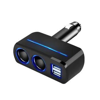 Dual USB Automašīnas piepīpētāja Auto Lādētājs + Dubultā Plug Vieglāks Expander Sadalītāja Ātrs Auto Lādētāja Adapteris 12V 3.1