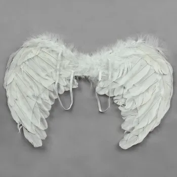 [wamami] Īstu Balto Pasaku Nimfa Fallen Angel Kostīmu Spalvu Spārni, Lai 1/3 BJD Lelles Dollfie