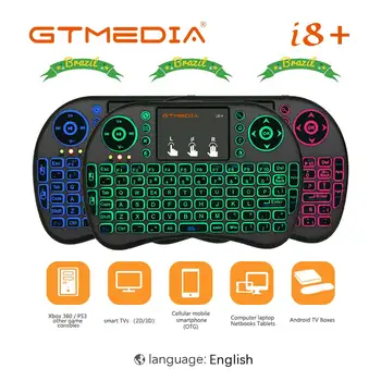 GTMEDIA i8 Bezvadu Tastatūra ar Aizmugurgaismojumu Mini Android TV Box Teclado 3 Krāsas, angļu 2.4 GHz Gaisa Pele Touchpad Remote PC Gamer