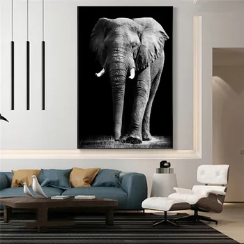 Āfrikas Savvaļas Ziloņu Dzīvniekus Audekla, Gleznas Pie Sienas, Mākslas Plakāti Un Izdrukas Dzīvniekiem, Audekls Mākslas Attēlus, Sienu Apdare