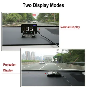 Ķīnas Labāko GPS Hud Head Up Displejs Auto GPS Spidometrs Projektoru Vējstikla Odometra Kompass Ātruma Signāls Ar Auto Adapteri