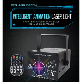 DLMH 3D Pilnu Krāsu Animācija Lāzera Projekcijas Gaismas Ziemassvētku Bārs KtV Staru Animācija Skatuves DJ Disku Lāzera Gaismas
