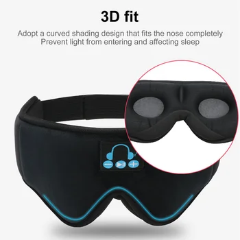 Bluetooth 5.0 Austiņas Bezvadu Mūzikas Miega Atbalstu Ēnojumu 3D Mīksto Miega Acu aizsegs Bezvadu Bluetooth Miega Maska Earbuds Austiņas