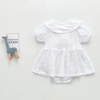 Baby Romper Jaundzimušo Ziedu Kleitu Bērnu Meiteņu Drēbes Ruffles Bērnu Jumpsuit Īsām Piedurknēm Zīdaiņu Toddler Playsuit Pleds Kopumā