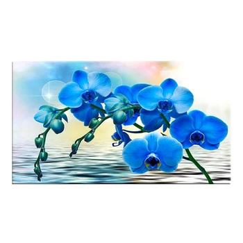 YIKEE Zilā Dimanta Ziedu Glezniecības Mājas Dekoru Urbt Sveķu DIY Mozaīkas Ziedi Dimanta Izšuvumi y1862