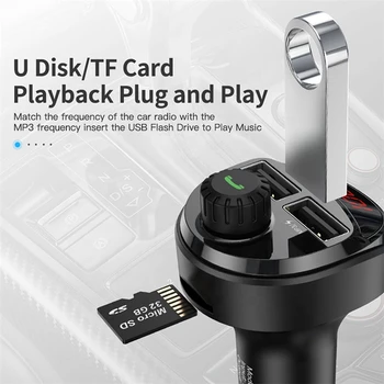 Losfick USB Automašīnas Lādētājs FM Raidītājs Bual USB Automašīnas Lādēšanas Bluetooth, MP3 Atskaņotājs Redmi Piezīme 8 Pro, Samsung S10 iPhone 12 11