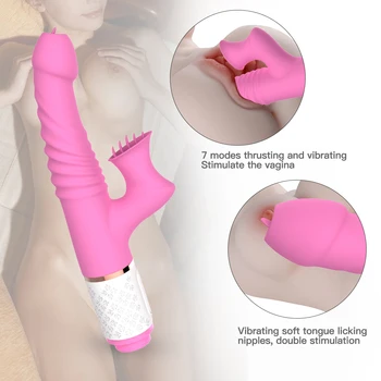 Apkures pežu laizīšana Rotaļlietas Sievietēm, Nepieredzējis Thrusting Seksa Licking Mašīna Blowjob Mēles Vibrējošais Dzelksnis Klitora Stimulators