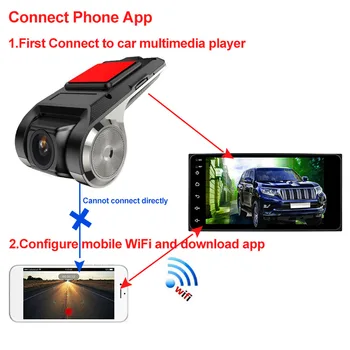 Anytek X28 Full HD 1080P Mini Automašīnas DVR Kamera 150 Grādu Platleņķa Objektīvs WiFi ADAS Dashcam Auto Video Reģistrators G-sensors Dash Cam