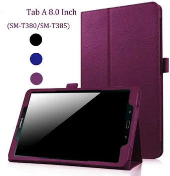 Samsung Galaxy Tab 8.0 2017 Gadījumā Folio PU Leather Flip Cover Stand Zīmuļu Turētājs Gadījumos, Slim Fit Tablete SM-T380 T380 T385